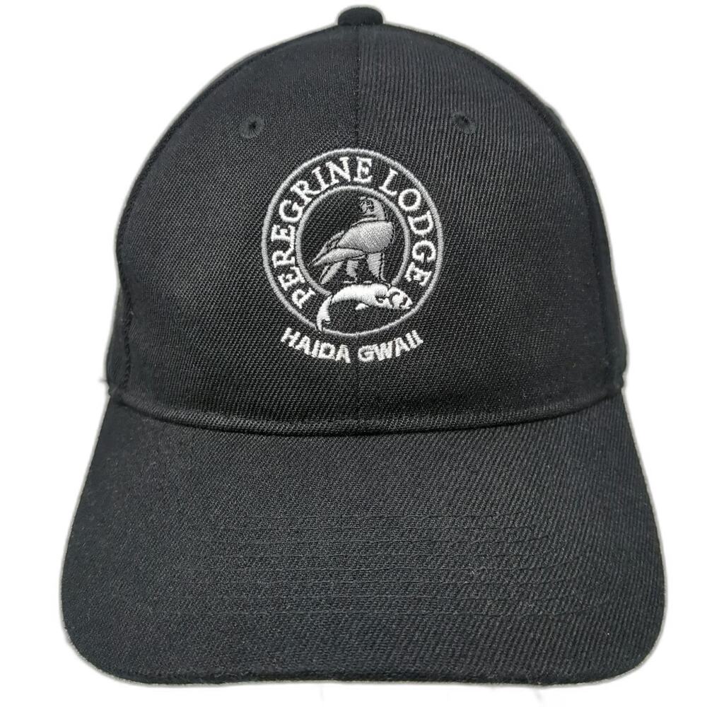 AJM International Baseball Cap Black One Size Peregrine Lodge Fishing Logo Hat